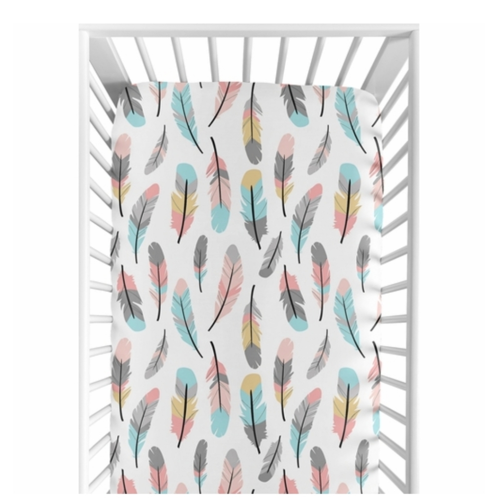 Sweet JoJo Designs Feather Crib Sheet